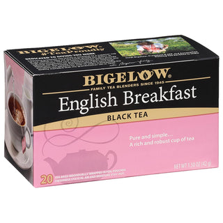 Bigelow Tea Kosher English Breakfast Black w/Carefully Selected & Handpicked Tea Leaves, GMO-Free, All Natural Black Tea (Case of 6) 20 Tea Bags