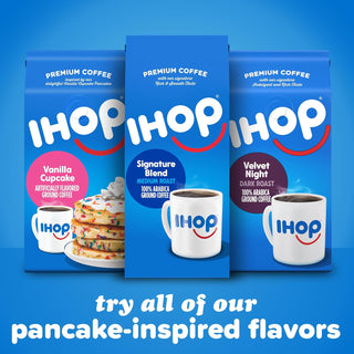IHOP Kosher Velvet Night w/Signature Indulgent & Rich Taste, 100% Arabica Dark Roast Ground Bean Caffeinated Coffee (Pack of 1) 12 oz Bag