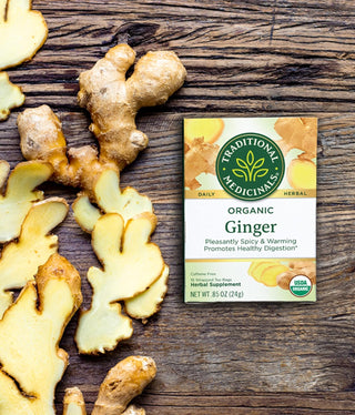 Traditional Medicinals Organic Herbal Kosher & Ginger Non-GMO, Fair-Trade Caffeine-Free Herbal Tea (Case of 6) 16 Tea Bags