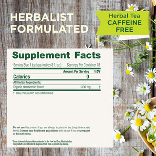 Traditional Medicinals Organic Herbal Kosher Chamomile w/Chamomile Flower, GMO-Free +Gluten-Free, Fair-Trade Caffeine-Free Herbal Tea (Case of 6) 16 Tea Bags