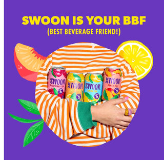 Swoon -Organic Peach Zero Sugar w/Monk Fruit Extract, Peach Juice Concentrate, Natural Flavors, Citrus Black Iced Tea (Case of 12) 12 Fz Cans