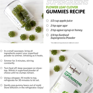 Sunfood Superfood Organic Super Greens Powder, Organic Green Juice/Smoothie Mix w/Digestive Enzymes Probiotic for Gut Health, Good Source of Liquid Chlorophyll, Spirulina Chlorella Superfood Mix (Pack of 1) 8oz Bag