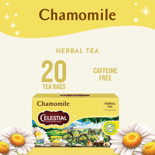 Celestial Seasonings Herbal Kosher Chamomile w/Subtle Sweet Apple Flavor GMO-Free, Gluten-Free,  Caffeine-Free Herbal Tea (Case of 6) 20 Tea Bags