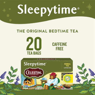 Celestial Seasonings Herbal "Sleepytime" w/Chamomile, Lemongrass, Spearmint, Tilia Flowers, Hawthorn, Other Natural Flavors, Non-GMO Caffeine-Free Herbal Tea (Case Of 6) 20 Tea Bags