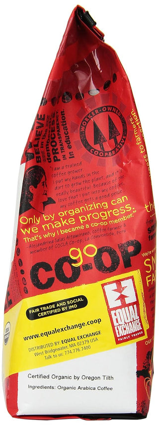 Equal Exchange Organic Kosher 100% Arabica Colombian Medium Roast Ground Beans w/Refined Citrus Notes, Dried Fig, Sweet Chocolate, Spice, Banana, Fair-Trade Caffeinated Coffee (Case of 6) 12 Oz Bags