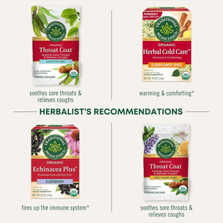 Traditional Medicinals Organic Herbal Throat Coat Eucalyptus w/Eucalyptus Leaf, Licorice Root, Spearmint Leaf, Marshmallow Root, Slippery Elm Bark, Licorice Root Dry Aqueous Extract 6:1 Caffeinated Herbal Tea (Case of 6) 16 Tea Bags
