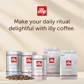 Illy Caffe Kosher Coffee Blend Espresso 100% Arabica Medium Roast Whole Bean w/Notes of Caramel, Orange Blossom & Jasmine Caffeinated Coffee (Case of 6) 8.8oz Canister