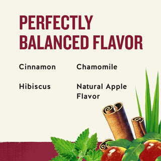 Celestial Seasonings Herbal Kosher, Cinnamon Apple Spice w/Blended Cinnamon, Hibiscus, Chamomile, Roasted Chicory, w/Notes of Chocolate & Butterscotch, Gluten-Free, Caffeine-Free Herbal Tea (Case of 6) 20 Tea Bags