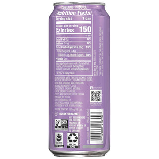 Yachak Organic Yerba Mate Blackberry Plant-Based Energy w/Yerba Mate Extract, Cane Sugar, Passionfruit Concentrate, Non-GMO Project Certified, Gluten Free Fair-Trade Caffeinated Green Tea (Case of 12)16oz Cans