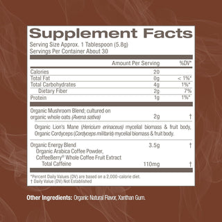 OM Mushroom Superfood Organic Kosher Mushroom Blend, 100% Arabica Beans, Functional Mushrooms: Lion's Mane, Cordyceps, Turkey Tail w/Ginkgo Biloba, Supports Energy & Focus Coffee Powder (Case of 10) 6.24oz Canister.