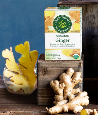 Traditional Medicinals Organic Herbal Kosher & Ginger Non-GMO, Fair-Trade Caffeine-Free Herbal Tea (Case of 6) 16 Tea Bags