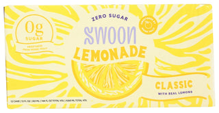 Swoon - Lemonade w/Lemon Juice Concentrate, Monk Fruit Extract, Lactic Acid, Citric Acid Lemonade (Case of 12)12 Fz Can