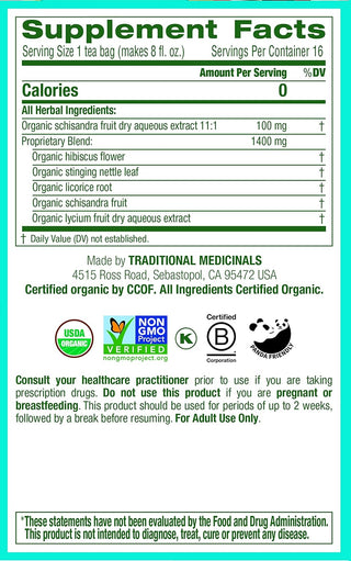 Traditional Medicinals Organic Herbal Kosher Everyday Detox w/Chicory Root, Schisandra Berry, Dandelion Root, Lycium Fruit & Kukicha Twig, GMO-Free, Naturally Caffeinated Herbal Tea (Case of 6) 16 Tea Bags