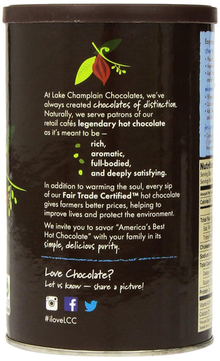 Lake Champlain Chocolates Medium Caffeine Traditional Hot Chocolate Mix  (Case Of 6) 16oz Canister