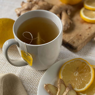 Bigelow Tea Herbal Premium Classic Plus Lemon Ginger w/Probiotic BC-30, Lemongrass, Lemon Peel, Lemon Verbena, Rosehip, Cinnamon Green Tea (Case of 6) 18 Caffeine-Free Tea Bags