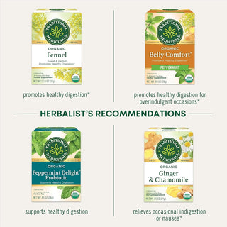 Traditional Medicinals Organic Herbal Kosher w/Caraway Fruit, Coriander Fruit, Chamomile Flower, Lemon Balm Leaf & Peppermint Leaf, Gas Relief Caffeine Herbal Tea (Case of 6) 16 Tea Bags