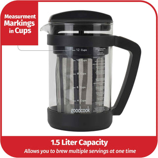 Goodcook Koffe 1.5L Glass Cold Brew Coffee Maker w/BPA-Free Plastic Frame (Case Of 2) 1 Count