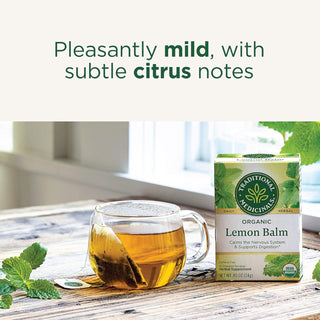 Traditional Medicinals Organic Kosher Herbal Lemon Balm Naturally, Non-GMO Verified. Kosher. Caffeine Free. Certified B Corp. Compostable Tea Bags, Caffeine-Free GMO-Free, Herbal Tea (Case of 6) 16 Tea Bags