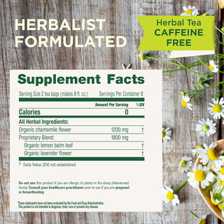 Traditional Medicinals Organic Herbal Kosher Chamomile w/Lavender, Herbal Supplements, GMO-Free, Fair-Trade, Naturally Caffeine-Free Herbal Tea (Case of 6) 16 Tea Bags