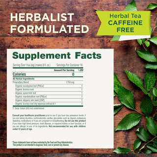 Traditional Medicinals Organic Herbal Throat Coat Eucalyptus w/Eucalyptus Leaf, Licorice Root, Spearmint Leaf, Marshmallow Root, Slippery Elm Bark, Licorice Root Dry Aqueous Extract 6:1 Caffeinated Herbal Tea (Case of 6) 16 Tea Bags
