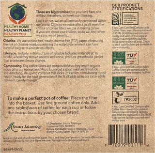 If You Care Kosher Brown Unbleached Chlorine-Free Natural, Biodegradable, Compostable, Chlorine Free Gluten-Free Cone Filters (Case of 12) 100 Count