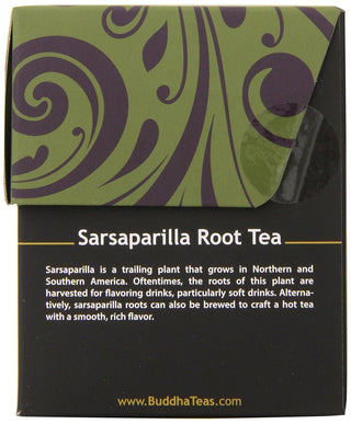 Buddha Teas Organic Kosher Herbal Sarsaparilla Root w/Fresh Certified Organic Herbs, Bleach-Free, Dioxin-Free, Non-GMO, Zero-Calories, Caffeine-Free Herbal Tea (Case of 6) 18 Tea Bags