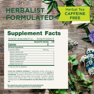 Traditional Medicinals Organic Herbal Kosher Nighty Night Valerian, w/Valerian Root, Passion Flower, Lemon Balm Leaf, non-GMO, Gluten-Free, Caffeine-Free Herbal Tea (Case of 6) 16 Tea Bags