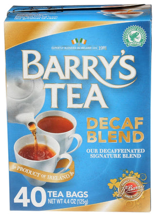 Barry's Tea - Decaf Blend w/Irish Leaves, Natural Source of Antioxidants, 100% Caffeine-Free Black Tea (Case Of 6) 40 Tea Bags