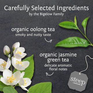Steep By Bigelow Organic Oolong, Jasmine, Kosher, Gluten-Free Green Tea (Case of 6) 20 Tea Bags