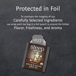 Steep By Bigelow Organic Oolong, Jasmine, Kosher, Gluten-Free Green Tea (Case of 6) 20 Tea Bags