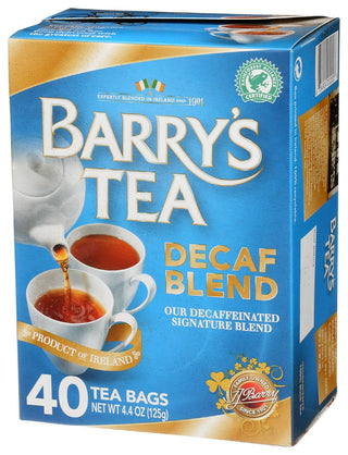 Barry's Tea - Decaf Blend w/Irish Leaves, Natural Source of Antioxidants, 100% Caffeine-Free Black Tea (Case Of 6) 40 Tea Bags