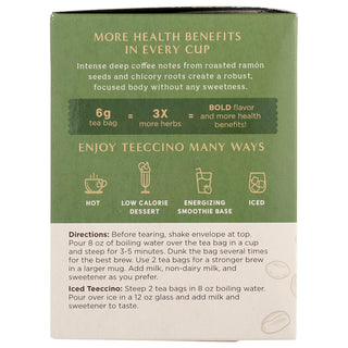 Teeccino Organic Herbal French Roast Herbal Coffee Dark Roast w/Carob, Barley, Chicory, Ramón Seeds, Natural Flavor, Dairy-Free, Gluten-Free Vegan, Yeast-Free Caffeine-Free Herbal Tea (Case of 6) 10 Tea Bags