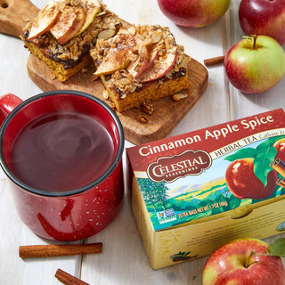 Celestial Seasonings Herbal Kosher, Cinnamon Apple Spice w/Blended Cinnamon, Hibiscus, Chamomile, Roasted Chicory, w/Notes of Chocolate & Butterscotch, Gluten-Free, Caffeine-Free Herbal Tea (Case of 6) 20 Tea Bags