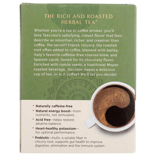 Teeccino Organic Herbal French Roast Herbal Coffee Dark Roast w/Carob, Barley, Chicory, Ramón Seeds, Natural Flavor, Dairy-Free, Gluten-Free Vegan, Yeast-Free Caffeine-Free Herbal Tea (Case of 6) 10 Tea Bags