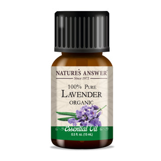 Nature's Answer Organic Lavender, Distilled From Exotic Plants, Herbals, Flowers, Leaves, Roots, & Fruits, 100% Pure w/No Synthetic Colors or Stabilizers, Gluten-Free, non-GMO, Yeast-Free, Essential Oil (Pack of 1) 0.5oz. Bottle