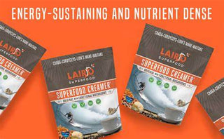 Laird Superfood Creamer w/Functional Mushrooms: Chaga, Lion's Mane, Maitake, Cordyceps Mushrooms & Extra Virgin Coconut Oil (Case of 6) 8oz Bags