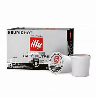 Illy Caffe Coffee Espresso Kosher-Parve 100% Arabica Dark Roast Whole Bean w/Notes of Deep Cocoa & Dried Fruit for Keurig K-Cup Brewers Caffeinated Coffee (Case of 6) 10 K-Cup Pods