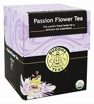 Buddha Teas Organic Herbal Kosher Passion Flower w/Herbal Supplement, Antioxidant, Bleach Free & Dioxin Free GMO-Free, Caffeinated Herbal Tea (Case of 6) 18 Tea Bags