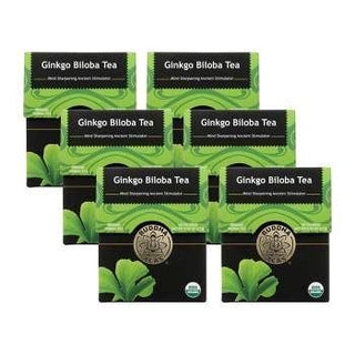 Buddha Teas Organic Herbal Kosher Absolute Ginkgo Biloba w/Herbal Supplements, Vitamin C, for Cognitive Balance & Overall Health Gluten-Free, GMO-Free, Naturally de Caffeine Free Herbal Tea (Case of 6) 18 Tea Bags
