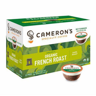 Cameron’s Specialty Organic Kosher French Roast 100% Certified Arabica Dark Roast Ground Beans Gluten-Free Caffeinated Coffee (Case Of 6) 12 K-Cup Pods