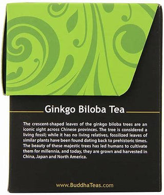 Buddha Teas Organic Herbal Kosher Absolute Ginkgo Biloba w/Herbal Supplements, Vitamin C, for Cognitive Balance & Overall Health Gluten-Free, GMO-Free, Naturally de Caffeine Free Herbal Tea (Case of 6) 18 Tea Bags
