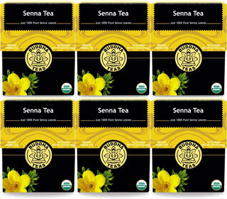 Buddha Teas Organic Herbal Kosher Senna w/Pure Senna Leaf GMO-Free OU Kosher, USDA Organic, CCOF Organic, Bleach-Free Caffeinated Herbal Tea (Case of 6) 18 Tea Bags