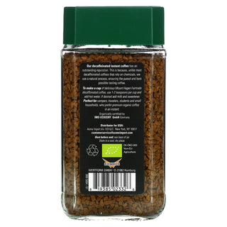 Mount Hagen Organic OU Kosher 100% Arabica Medium Roasted Ground Beans Fair-Trade Instant Decaffeinated Coffee (Case of 6) 3.5oz Jar