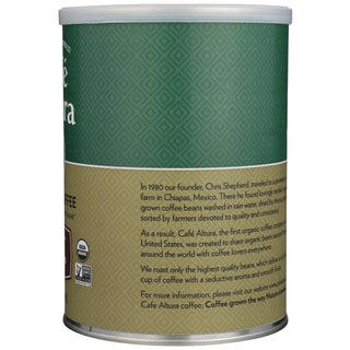 Cafe Altura Organic Kosher House Blend 100% Arabica Medium Roasted Ground Bean, w/Selects Ripened Cherries, GMO-Free Regular Air Roast Caffeinated Coffee (Case of 6) 12oz Canister