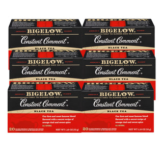 Bigelow Tea Kosher Premium Constant Comment Gluten-Free, GMO-Free, Caffeinated Black Tea (Case of 6) 20 Tea Bags