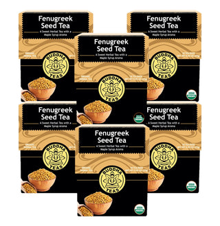 Buddha Teas Organic Herbal Kosher Fenugreek Seed, CCOF Organic, Clean Ingredients, GMO-Free, Bleach-Free Caffeine-Free Green Tea (Case of 6) 18 Tea Bags