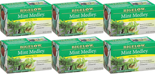 Bigelow Tea Herbal Kosher, Mint Medley w/Peppermint Leaves, Spearmint Leaves, Lemon Peel Rosehips, Hibiscus Gluten-Free, GMO-Free, Herbal Tea (Case Of 6) 20 Tea Bags