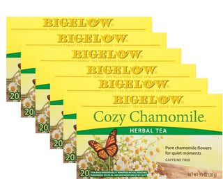 Bigelow Tea Herbal Kosher Cozy Chamomile Premium Gluten-Free, GMO-Free, Caffeine-Free Herbal Tea (Case of 6) 20 Tea Bag