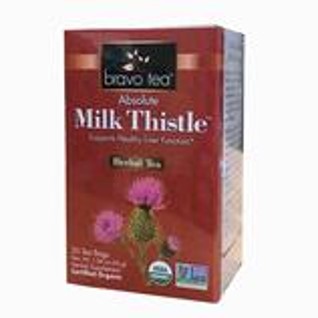 Bravo Teas Organic Herbal Milk Thistle w/Herbal Supplements Gluten-Free Caffeine-Free Green Tea (Pack of 1) 20 Tea Bags