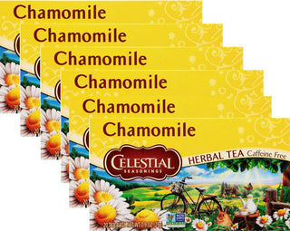 Celestial Seasonings Herbal Kosher Chamomile w/Subtle Sweet Apple Flavor GMO-Free, Gluten-Free,  Caffeine-Free Herbal Tea (Case of 6) 20 Tea Bags